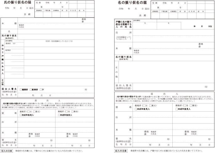 届書の様式